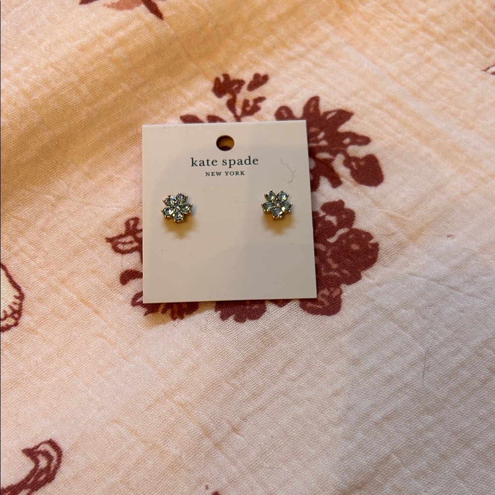 Kate Spade Sparkling Silver Floral Earrings